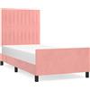 vidaXL Struttura letto con testiera rosa 80x200 cm in velluto