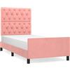 vidaXL Struttura letto con testiera rosa 80x200 cm in velluto