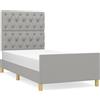 vidaXL Struttura letto senza materasso grigio chiaro 80x200 cm in tessuto