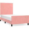 vidaXL Struttura letto con testiera rosa 80x200 cm in velluto