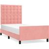 vidaXL Struttura letto con testiera rosa 80x200 cm in velluto