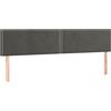 vidaXL Testiere 2 pz. Velluto grigio scuro 100x5x78/88 cm