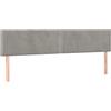 vidaXL Testiere 2 pz. Velluto grigio chiaro 100x5x78/88 cm