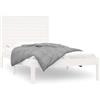 vidaXL Letto in legno massiccio bianco 90x200 cm