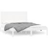 vidaXL Letto in legno massiccio bianco 140x200 cm