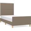 vidaXL Struttura letto senza materasso Taupe 90x190 cm tessuto