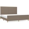 vidaXL Struttura letto senza materasso Taupe 180x200 cm tessuto