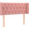 vidaXL Testiera con orecchie Rosa 103x16x78/88 cm Velluto