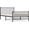 vidaXL Struttura letto con testiera e pediera in metallo nero 107x203 cm
