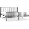 vidaXL Struttura letto con testiera e pediera in metallo nero 183x213 cm