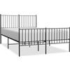 vidaXL Struttura letto con testiera e pediera in metallo nero 140x200 cm