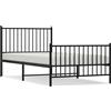 vidaXL Struttura letto con testiera e pediera in metallo nero 100x200 cm