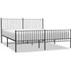 vidaXL Struttura letto con testiera e pediera in metallo nero 193x203 cm