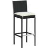 vidaXL Sgabello da bar con cuscino 6 pezzi in polirattan nero
