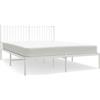 vidaXL Struttura letto con testiera in metallo bianco 160x200 cm