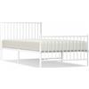 vidaXL Struttura letto con testiera e pediera in metallo bianco 100x200 cm