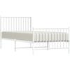 vidaXL Struttura letto con testiera e pediera in metallo bianco 90x200 cm