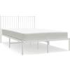 vidaXL Struttura letto con testiera in metallo bianco 120x190 cm