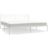 vidaXL Struttura letto con testiera in metallo bianco 193x203 cm