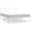vidaXL Struttura letto con testiera in metallo bianco 140x200 cm