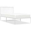 vidaXL Struttura letto con testiera in metallo bianco 90x190 cm