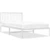 vidaXL Struttura letto con testiera in metallo bianco 107x203 cm
