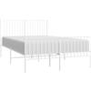 vidaXL Struttura letto con testiera e pediera in metallo bianco 135x190 cm