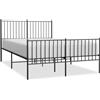 vidaXL Struttura letto con testiera e pediera in metallo nero 140x190 cm