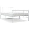 vidaXL Struttura letto con testiera e pediera in metallo bianco 75x190 cm