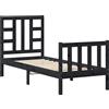 vidaXL Letto in legno massiccio con testiera nera