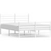 vidaXL Struttura letto con testiera e pediera in metallo bianco 135x190 cm