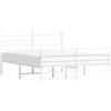 vidaXL Struttura letto con testiera e pediera in metallo bianco 160x200 cm