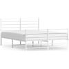 vidaXL Struttura letto con testiera e pediera in metallo bianco 140x190 cm