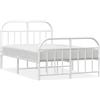 vidaXL Struttura letto con testiera e pediera in metallo bianco 120x190 cm