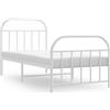 vidaXL Struttura letto con testiera e pediera in metallo bianco 90x190 cm