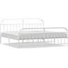 vidaXL Struttura letto con testiera e pediera in metallo bianco 193x203 cm