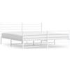 vidaXL Struttura letto con testiera e pediera in metallo bianco 193x203 cm