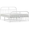 vidaXL Struttura letto con testiera e pediera in metallo bianco 135x190 cm