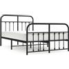 vidaXL Struttura letto con testiera e pediera in metallo nero 120x190 cm