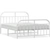 vidaXL Struttura letto con testiera e pediera in metallo bianco 150x200 cm
