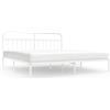 vidaXL Struttura letto con testiera in metallo bianco 193x203 cm