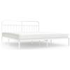 vidaXL Struttura letto con testiera in metallo bianco 200x200 cm