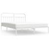 vidaXL Struttura letto con testiera in metallo bianco 180x200 cm