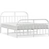 vidaXL Struttura letto con testiera e pediera in metallo bianco 183x213 cm