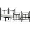 vidaXL Struttura letto con testiera e pediera in metallo nero 140x190 cm