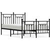 vidaXL Struttura letto con testiera e pediera in metallo nero 120x190 cm