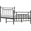 vidaXL Struttura letto con testiera e pediera in metallo nero 100x190 cm