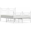 vidaXL Struttura letto con testiera e pediera in metallo bianco 120x200 cm