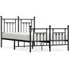 vidaXL Struttura letto con testiera e pediera in metallo nero 135x190 cm