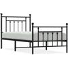 vidaXL Struttura letto con testiera e pediera in metallo nero 90x200 cm